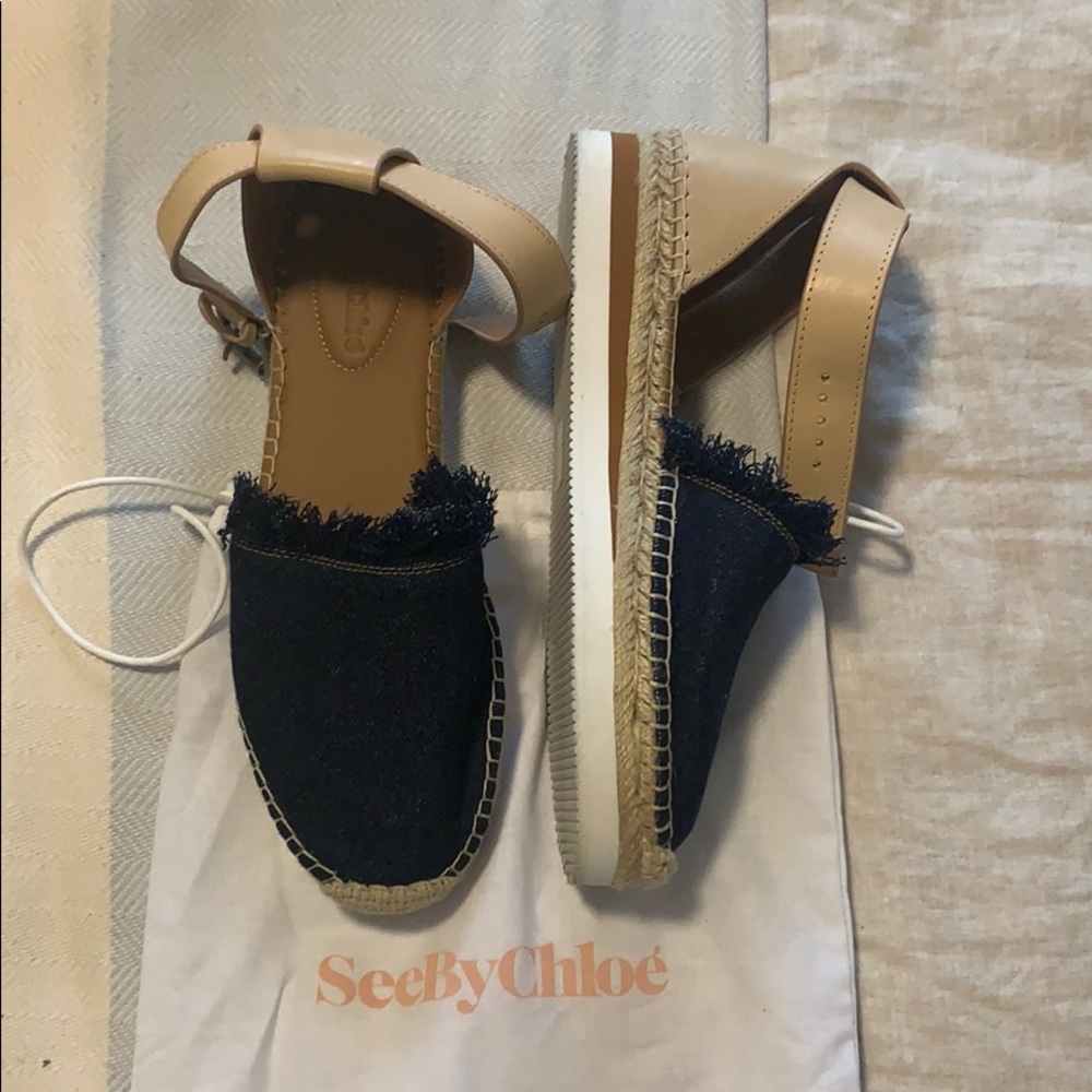 See by Chloe Glyn espadrille wedges sandals size 8